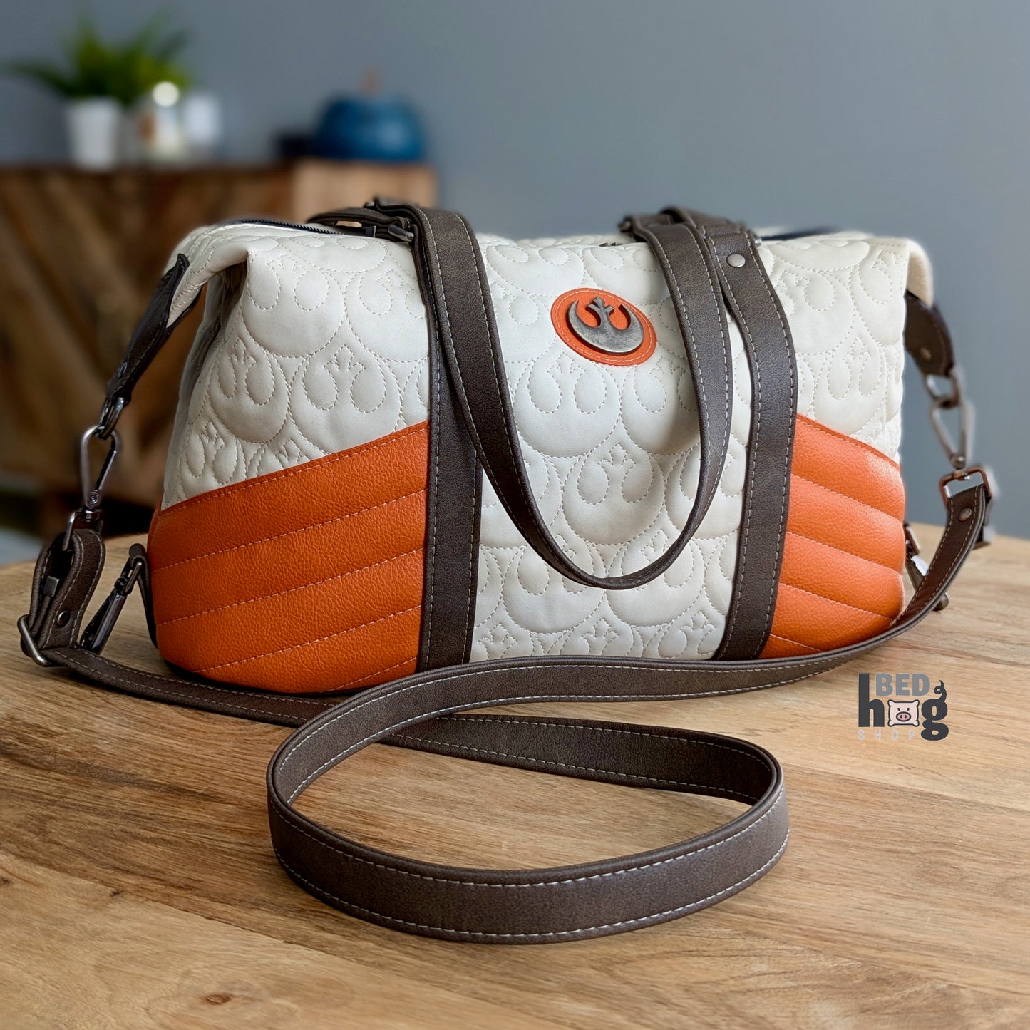 Red Five Standing By Quilted Duffle Bag