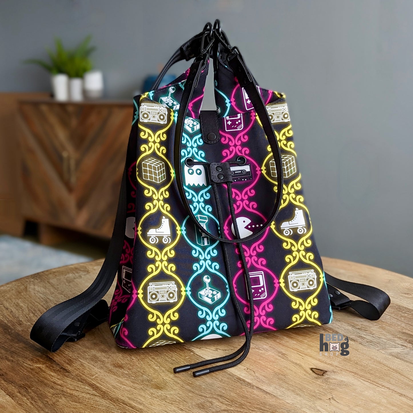Back to the Arcade Drawstring Convertible Bag