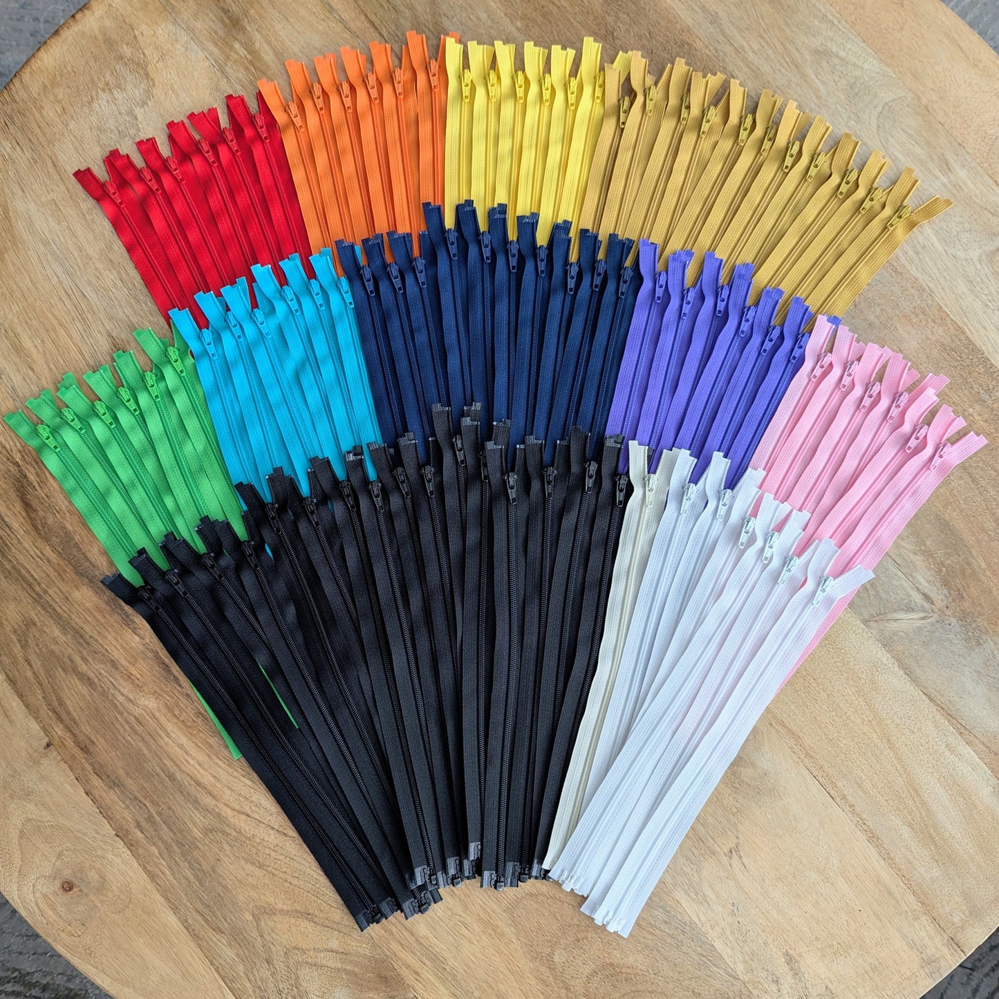 Destash Lot of 86 Zippers - 10" #3 nylon separating zippers in Assorted Colors