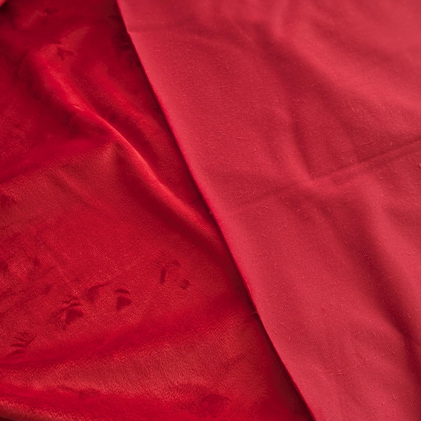 Destash of Premium, Ultra-Soft Plush Fabric in Red (by the yard)