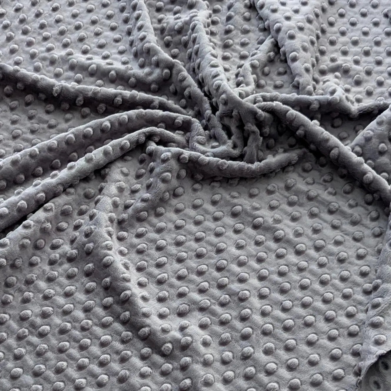 Destash of Premium, Raised Dot Textured Plush Fabric in Dark Gray (by the yard)