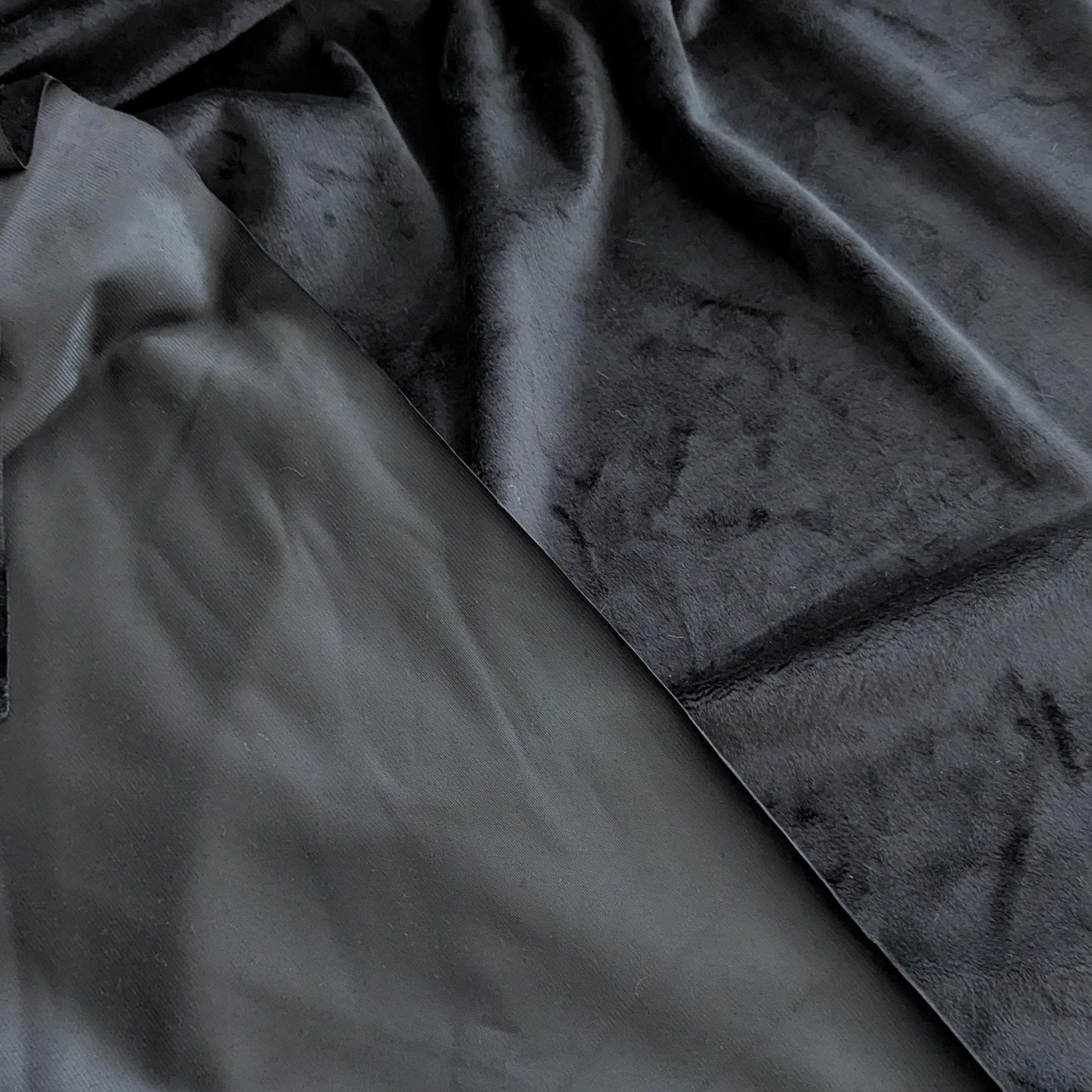 Destash of Premium, Ultra-Soft Plush Fabric in Black (by the yard)