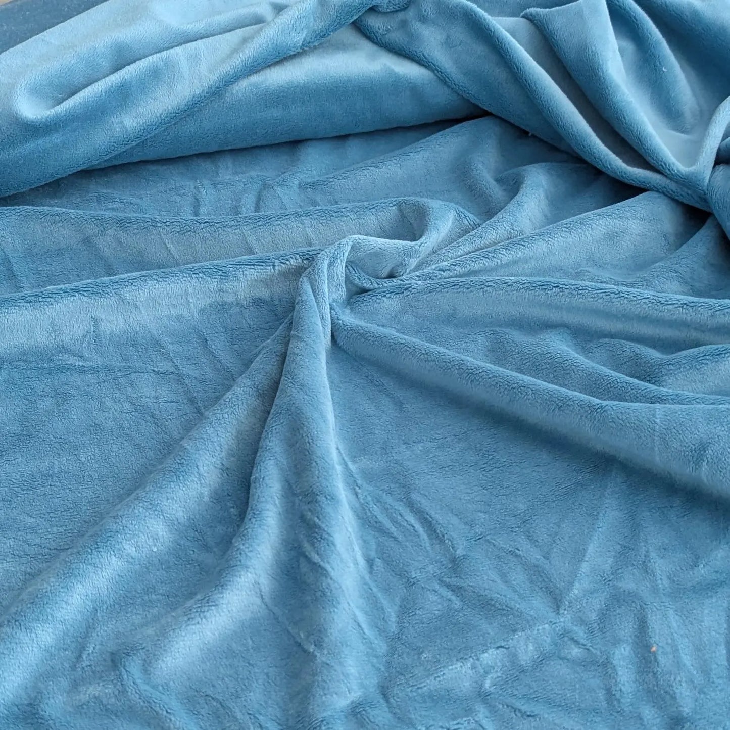 Destash of Premium, Ultra-Soft Plush Fabric in French Blue (by the yard)