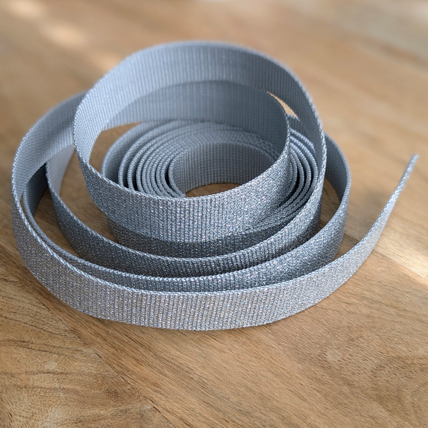 Destash Lot of webbing -- 172 inches gray/silver 1 1/4" wide webbing