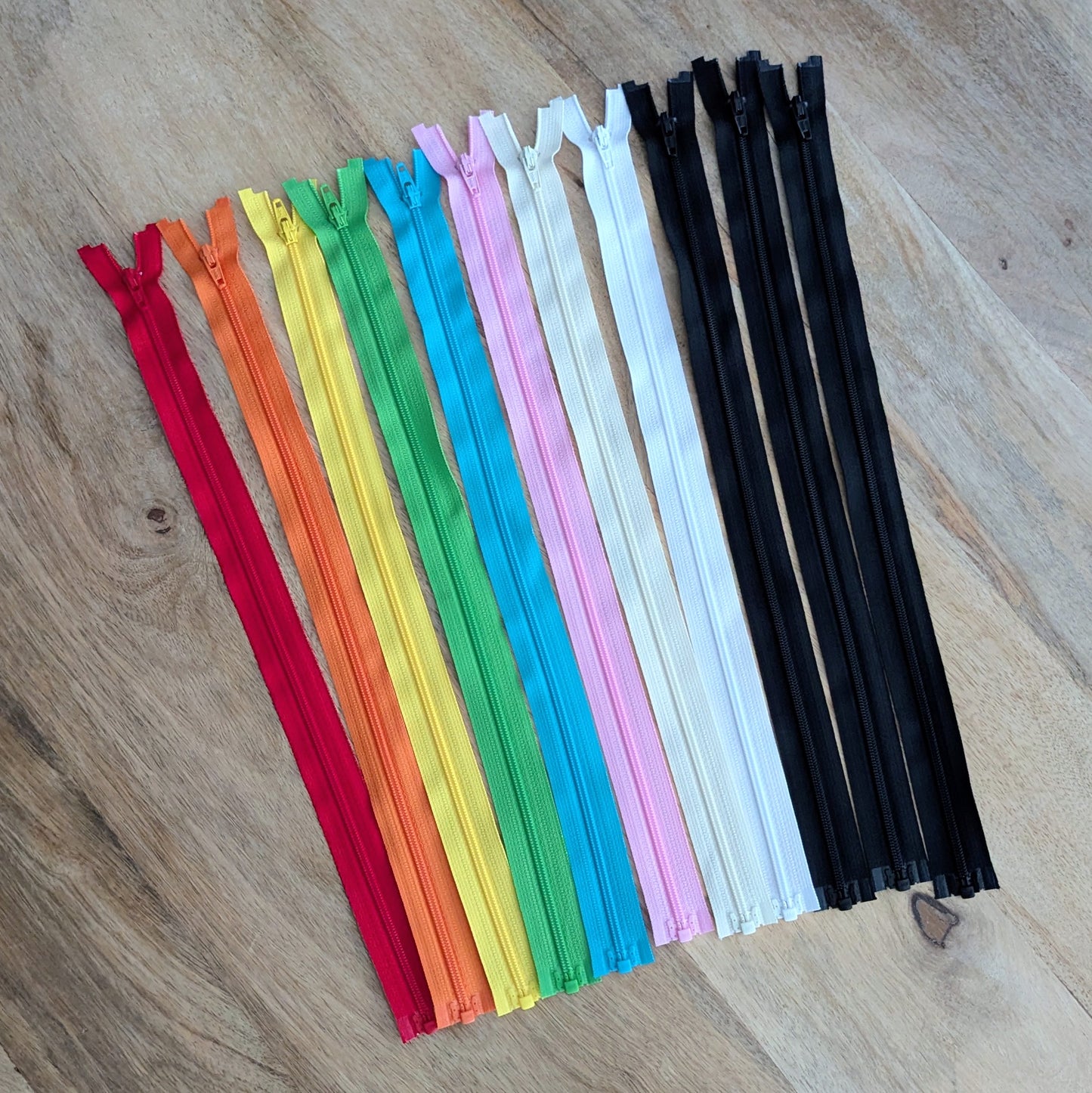 Destash Lot of 11 Zippers - 14" #3 nylon separating zippers in Assorted Colors