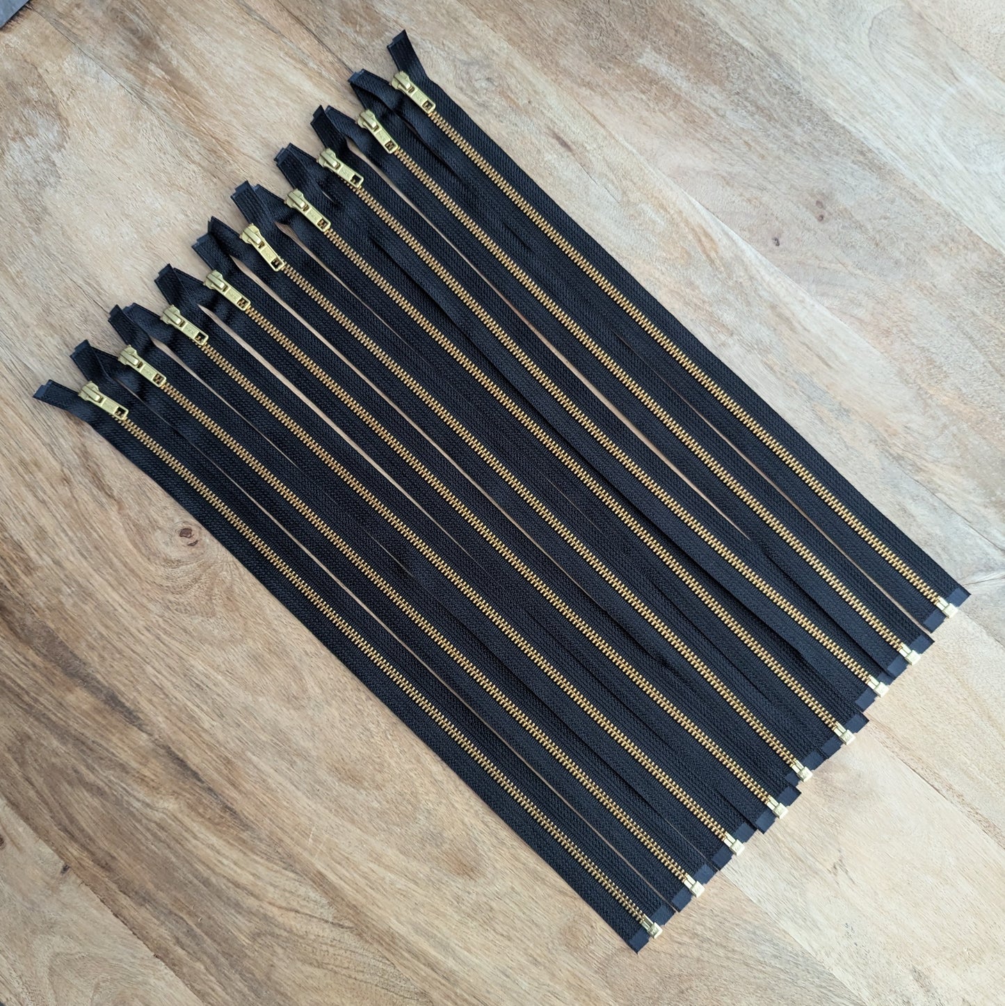 Destash Lot of 9 Zippers - 18" metal separating zippers in Black/Brass