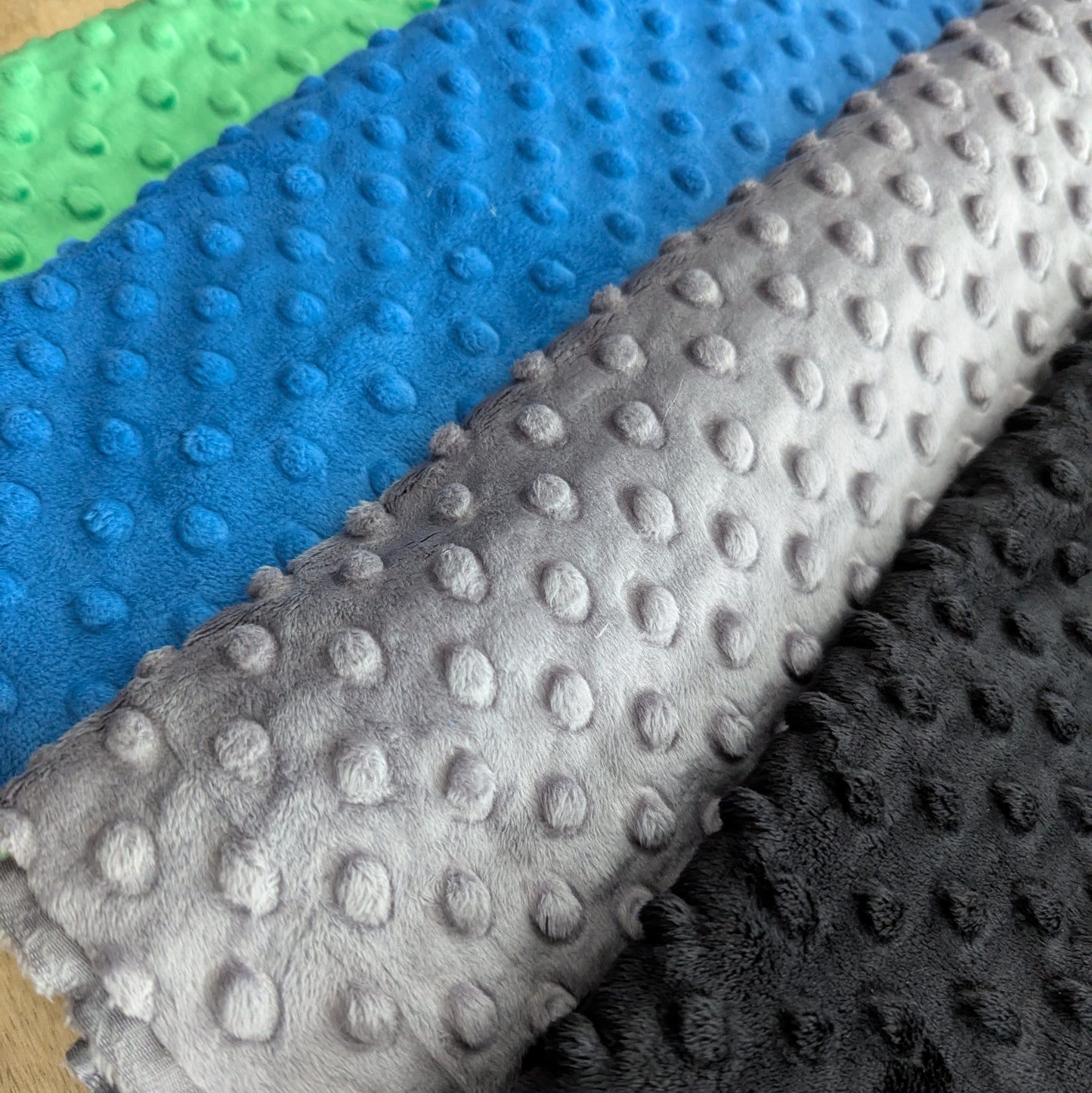 Destash Lot of Premium, Raised Dot Textured Plush Fabric Remnants