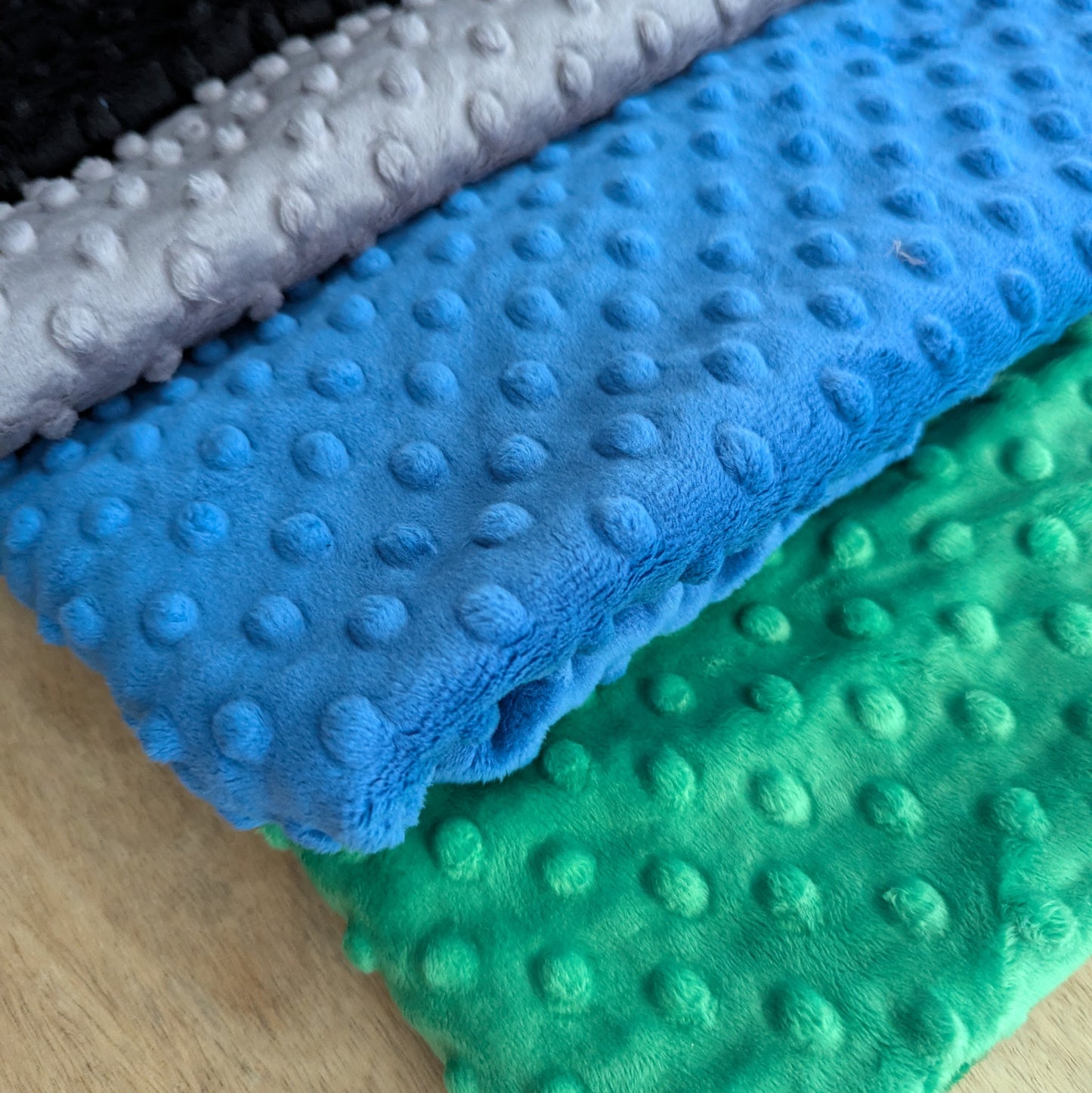 Destash Lot of Premium, Raised Dot Textured Plush Fabric Remnants