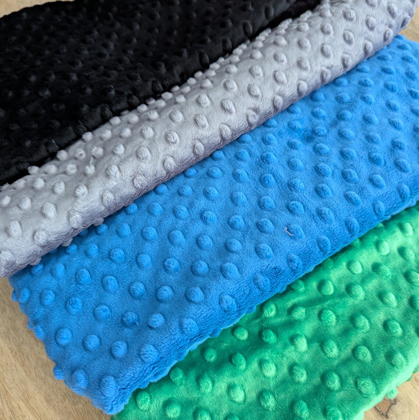 Destash Lot of Premium, Raised Dot Textured Plush Fabric Remnants