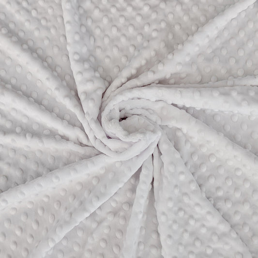 Destash of Premium, Raised Dot Textured Plush Fabric in White (40" x WOF)