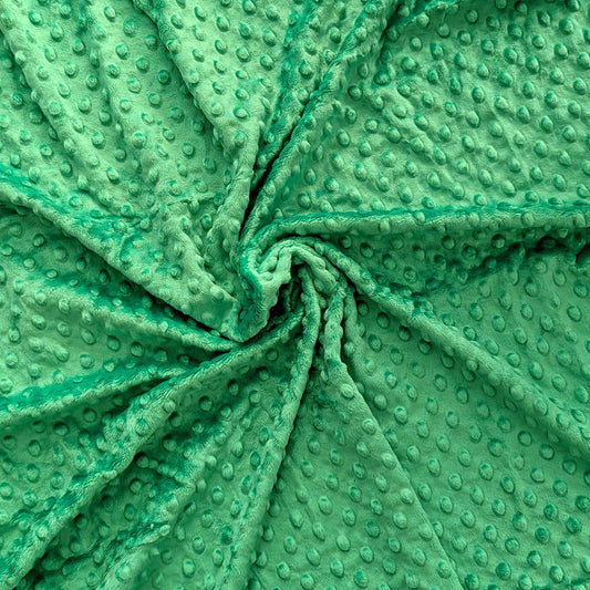 Destash of Premium, Raised Dot Textured Plush Fabric in Kelly Green (by the yard)
