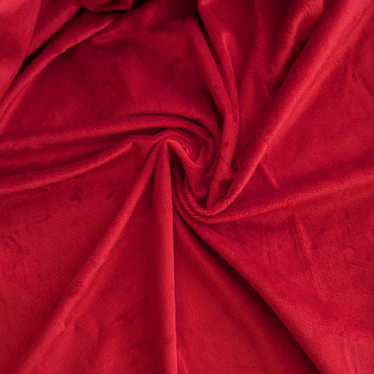 Destash of Premium, Ultra-Soft Plush Fabric in Red (by the yard)