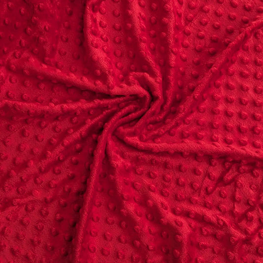 Destash of Bubble Microfiber Plush Fabric in Red (by the yard)