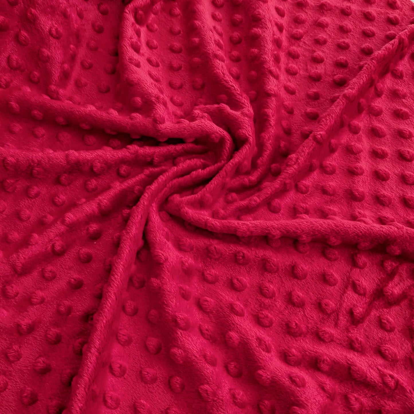 Destash of Bubble Microfiber Plush Fabric in Red (by the yard)