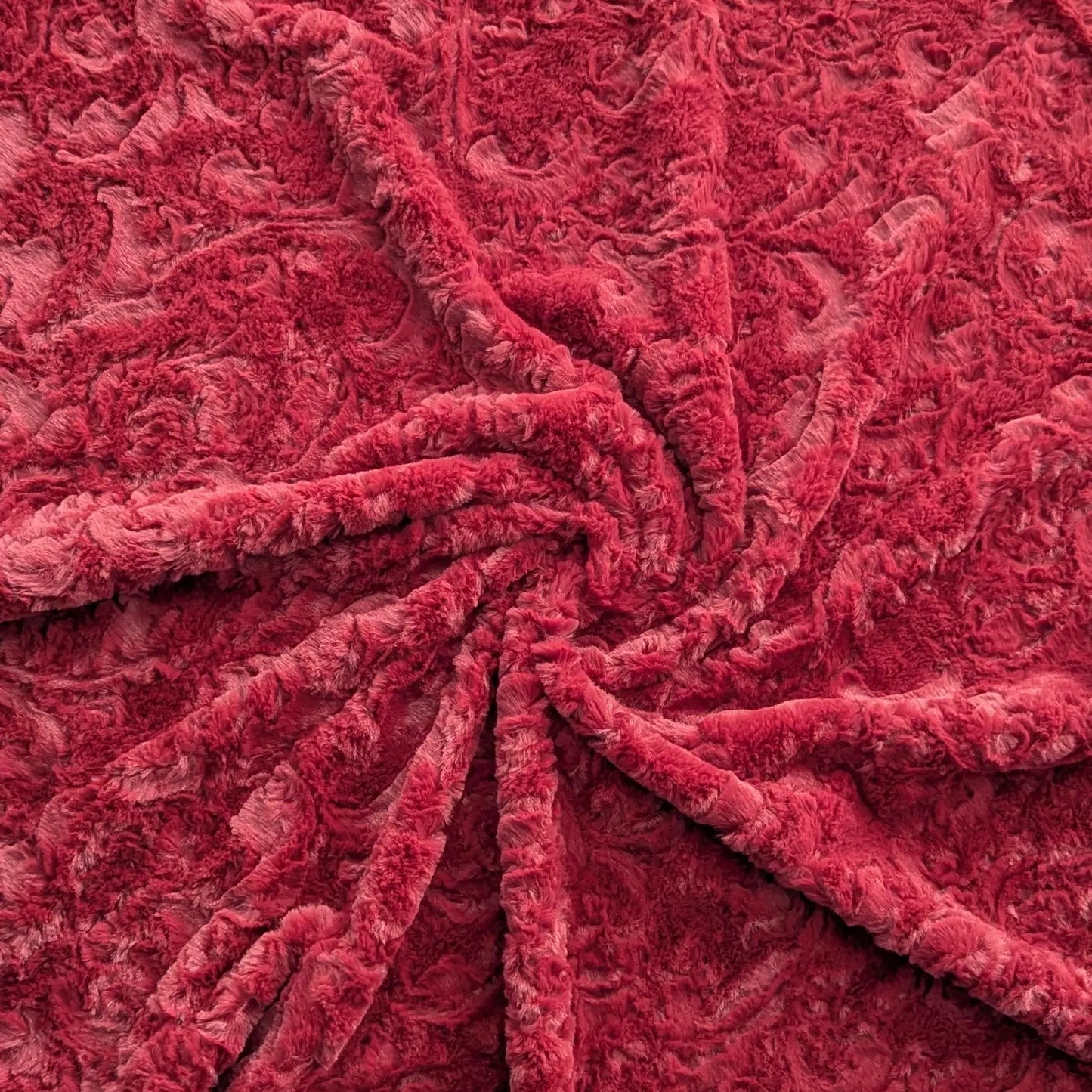 Destash of Luxe Cuddle Dynasty Minky Faux Fur Fabric in Garnet by Shannon Fabrics