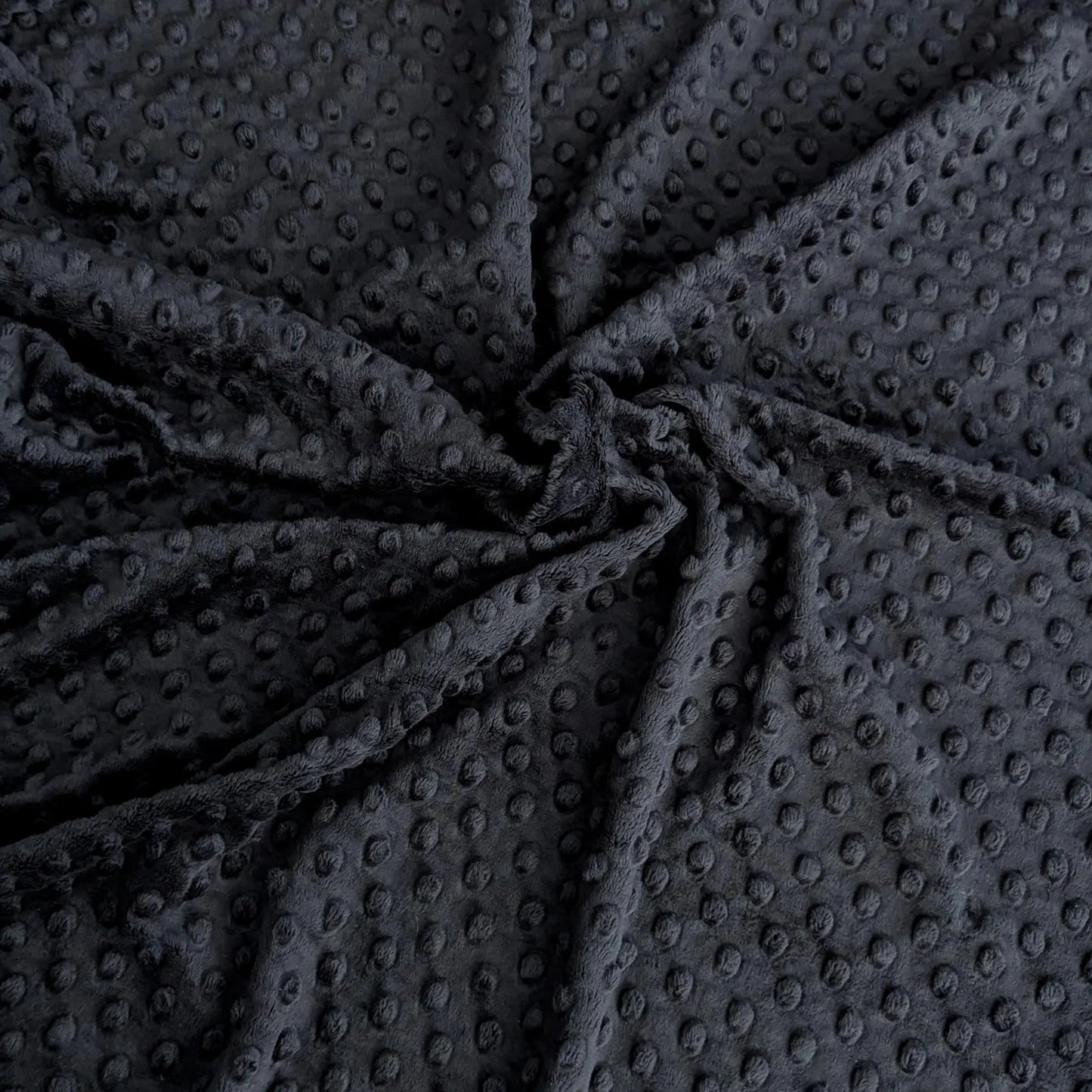 Destash of Premium, Raised Dot Textured Plush Fabric in Black (by the yard)
