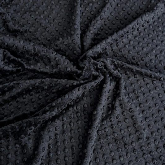 Destash of Premium, Raised Dot Textured Plush Fabric in Black (by the yard)