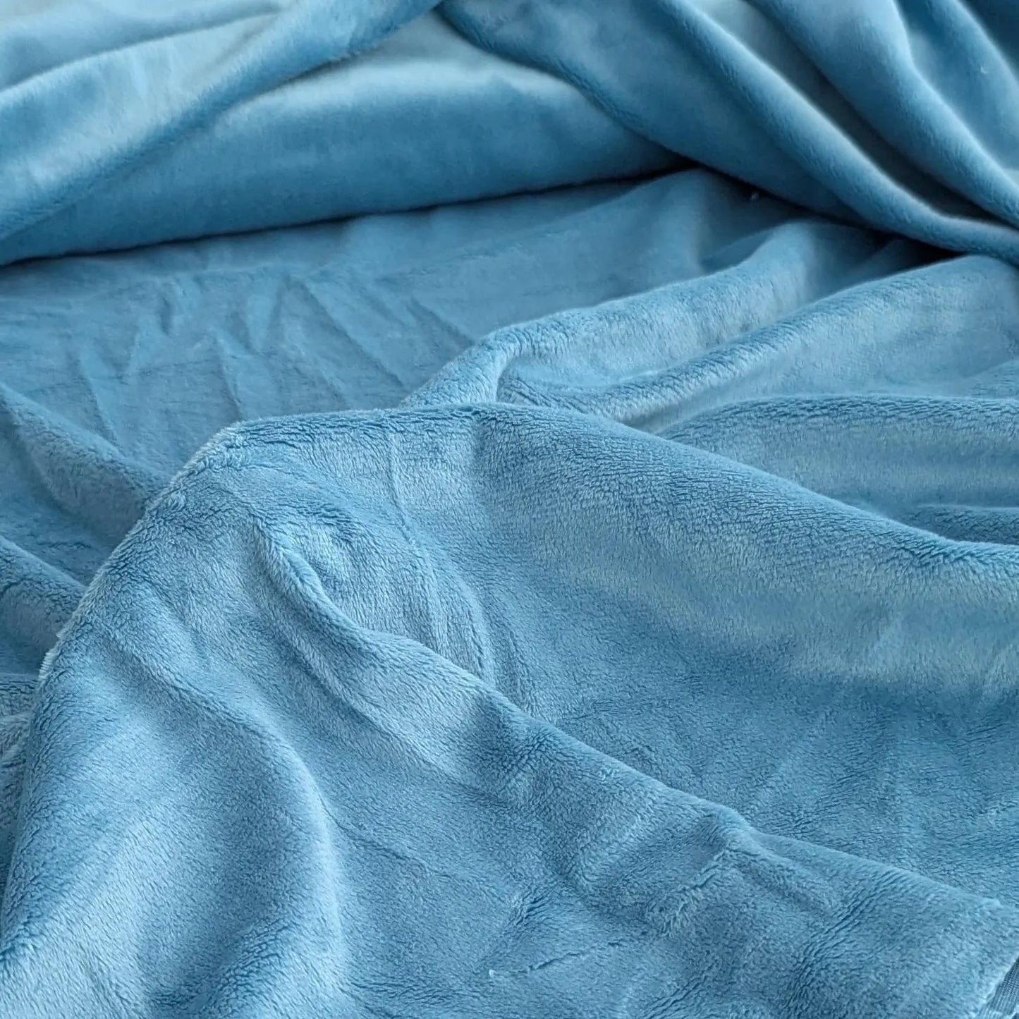Destash of Premium, Ultra-Soft Plush Fabric in French Blue (by the yard)