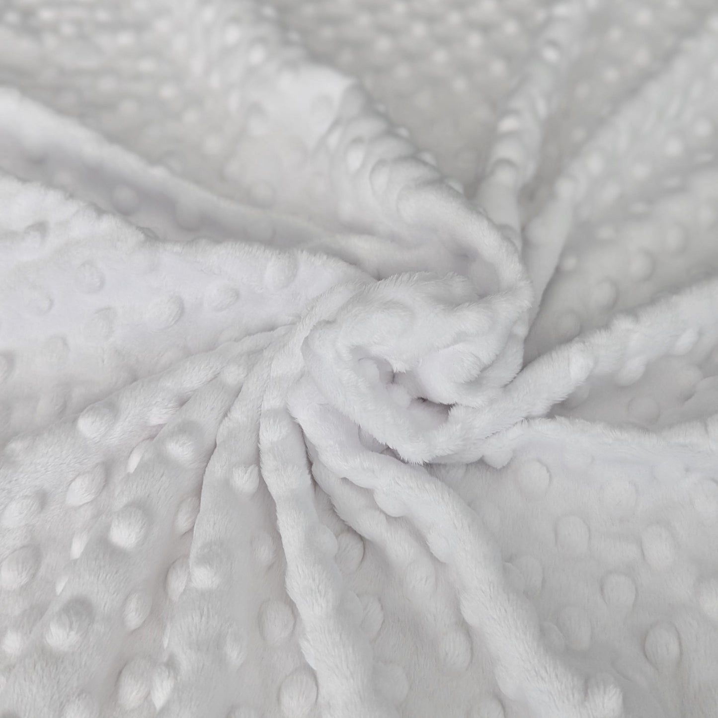 Destash of Premium, Raised Dot Textured Plush Fabric in White (40" x WOF)