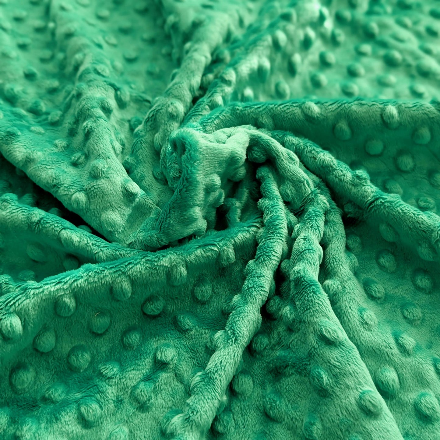 Destash of Premium, Raised Dot Textured Plush Fabric in Kelly Green (by the yard)