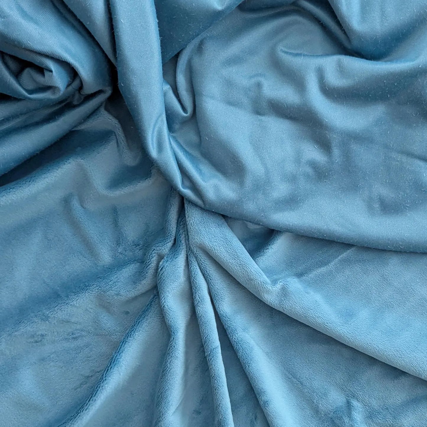 Destash of Premium, Ultra-Soft Plush Fabric in French Blue (by the yard)