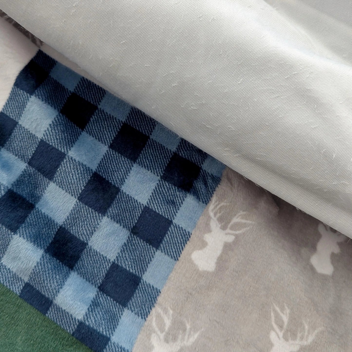 Destash of Premium, Digitally Printed Cabin Quilt Block Plush Fabric (by the yard)