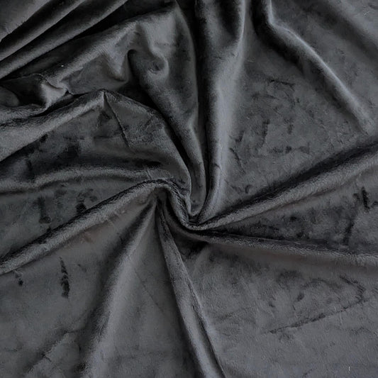 Destash of Premium, Ultra-Soft Plush Fabric in Black (by the yard)