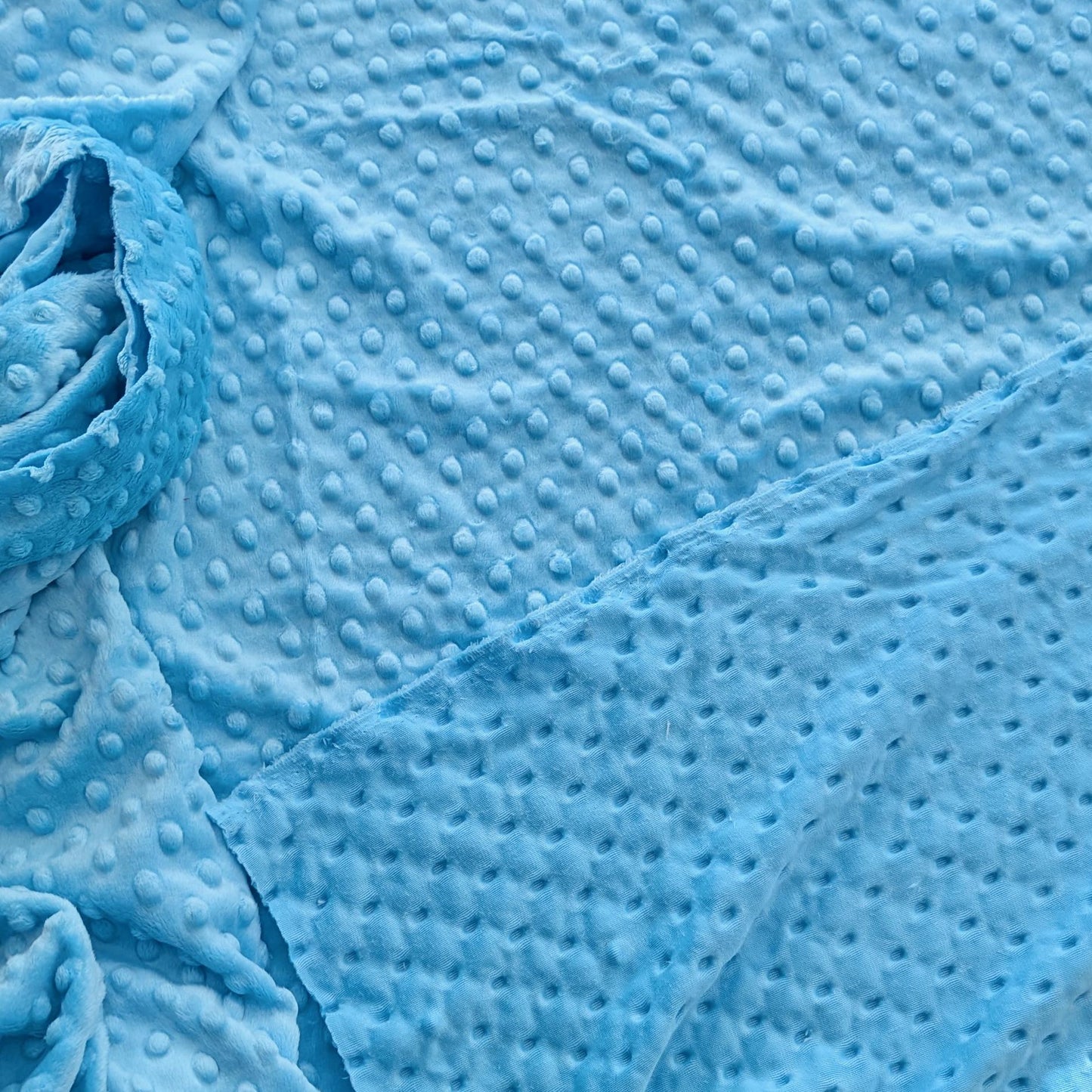 Destash of Cuddle Dimple Dot Minky Fabric in Turquoise by Shannon Fabrics