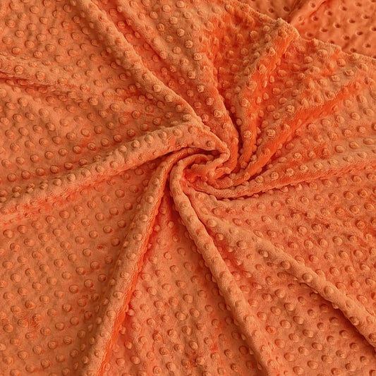 Destash of Premium, Raised Dot Textured Plush Fabric in Orange (33" x WOF)