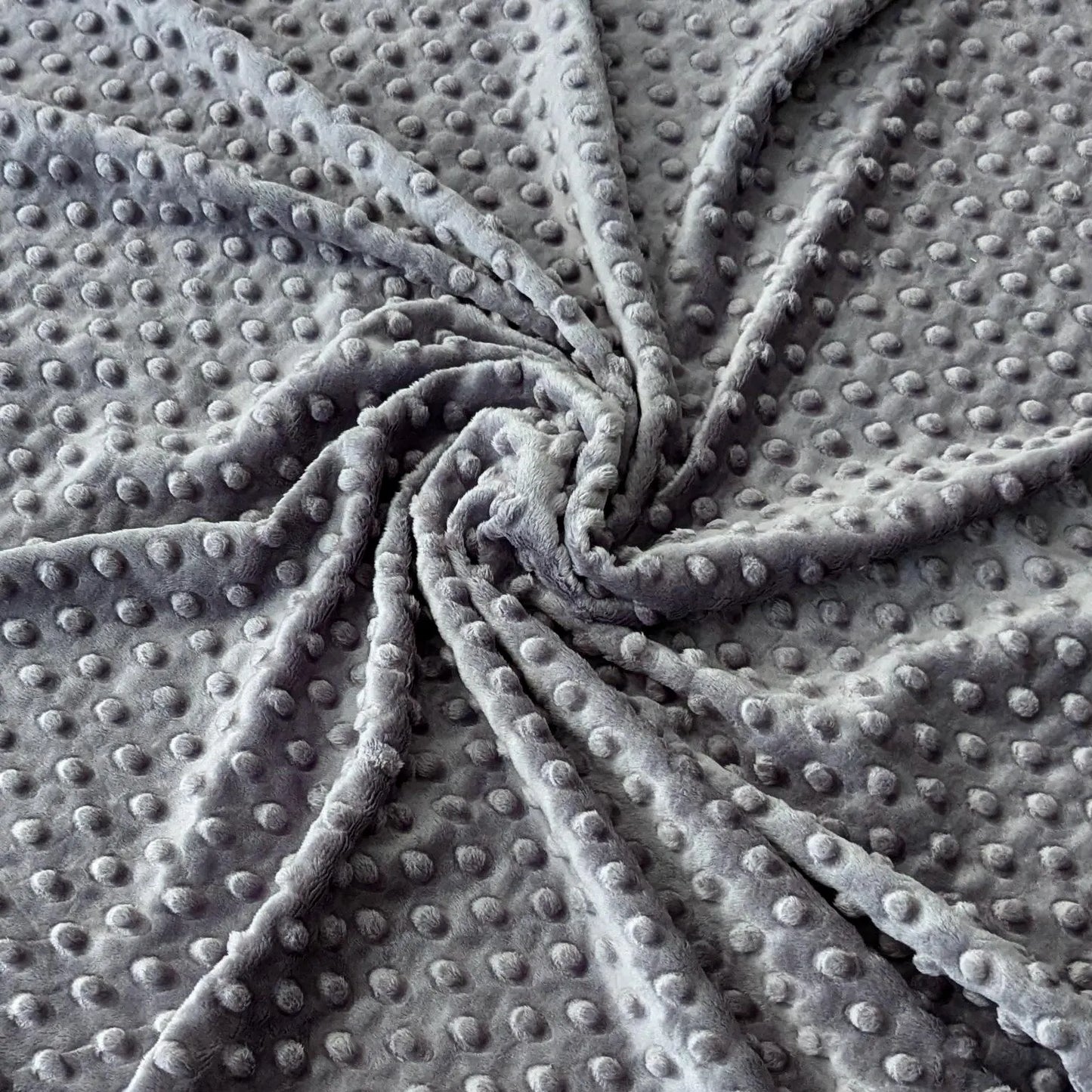 Destash of Premium, Raised Dot Textured Plush Fabric in Dark Gray (by the yard)