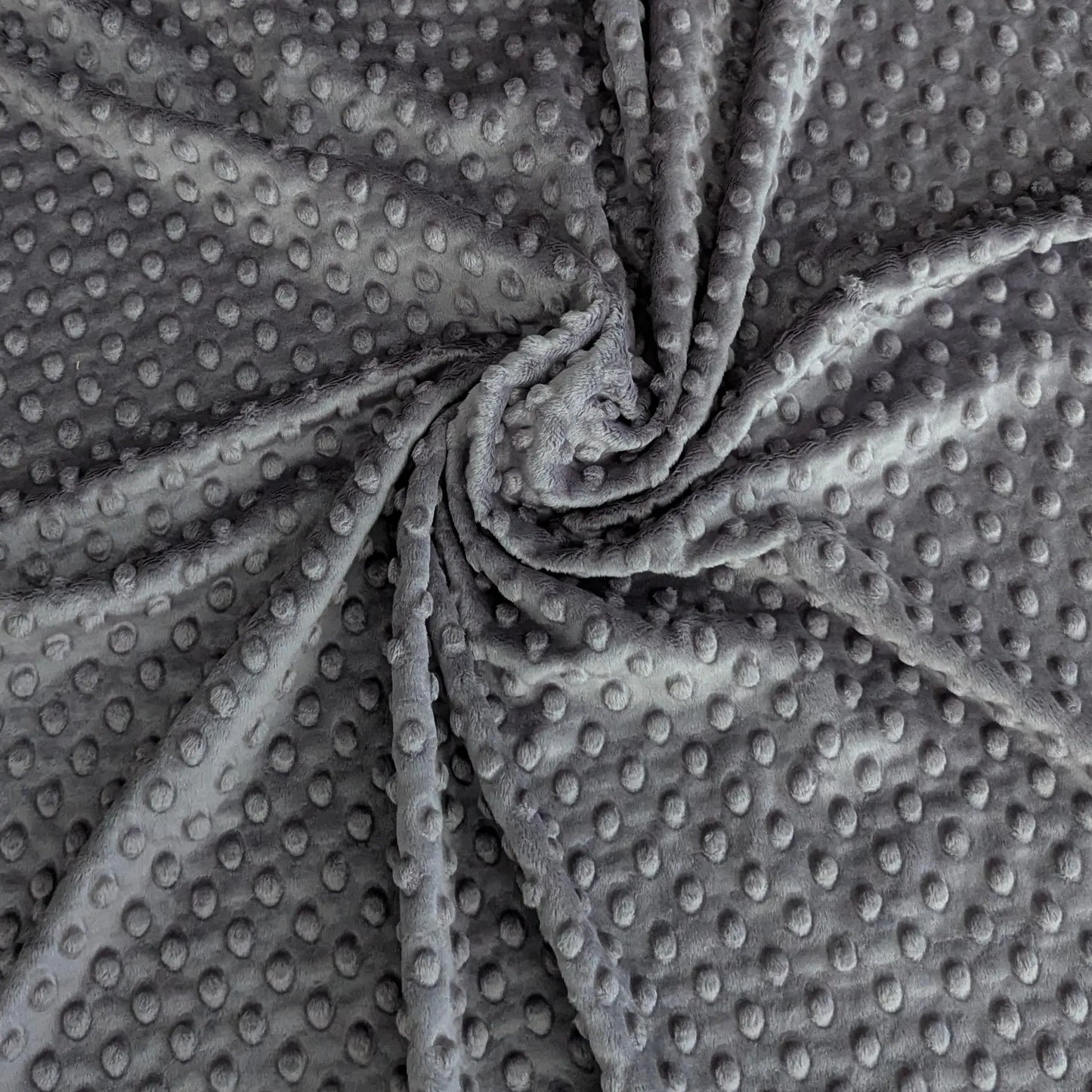 Destash of Premium, Raised Dot Textured Plush Fabric in Dark Gray (by the yard)