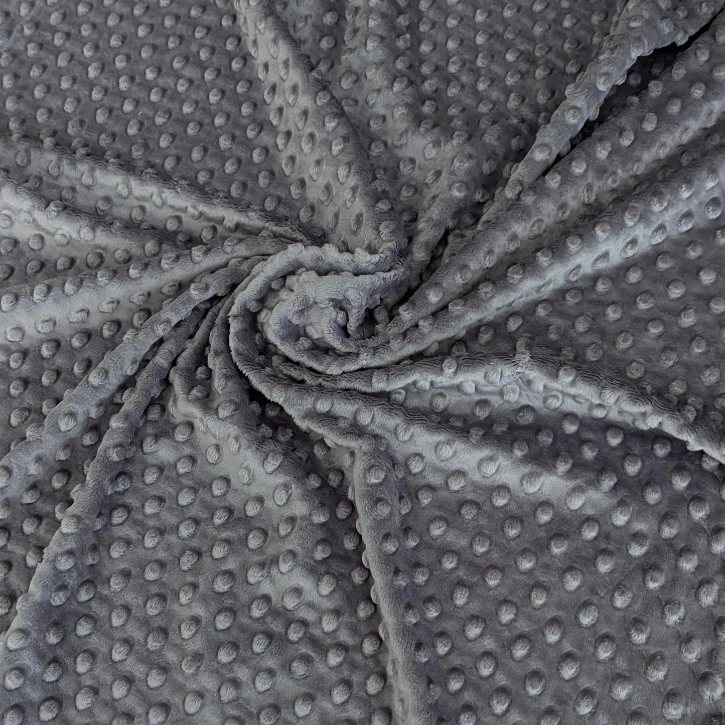 Destash of Premium, Raised Dot Textured Plush Fabric in Dark Gray (by the yard)