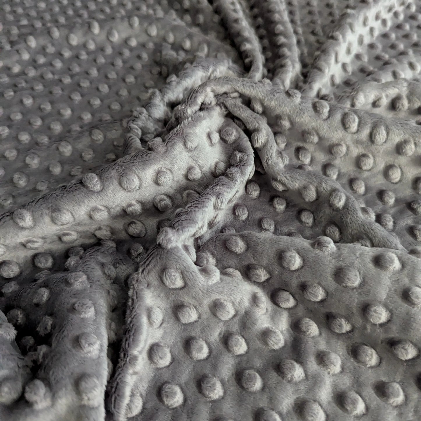 Destash of Premium, Raised Dot Textured Plush Fabric in Dark Gray (by the yard)