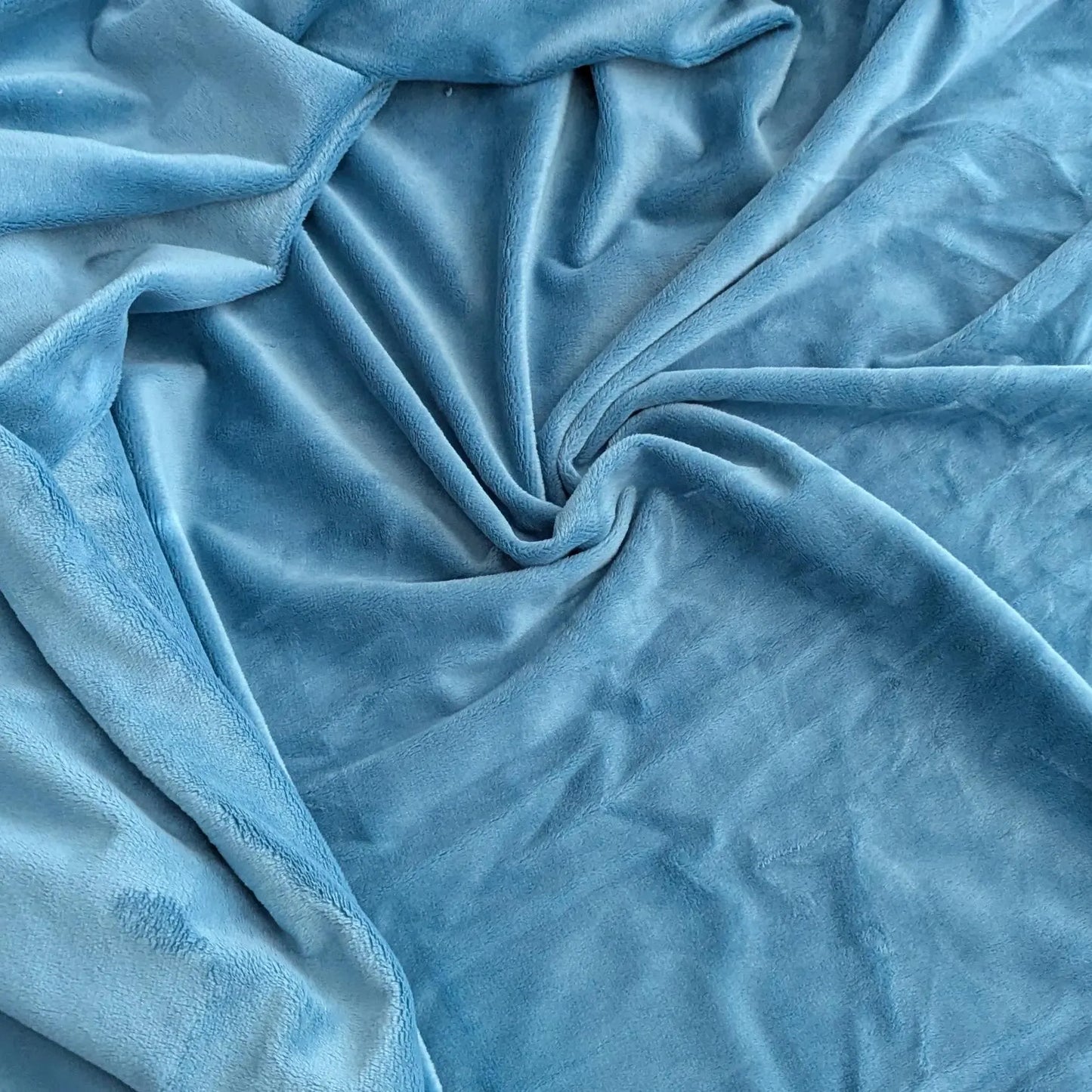 Destash of Premium, Ultra-Soft Plush Fabric in French Blue (by the yard)