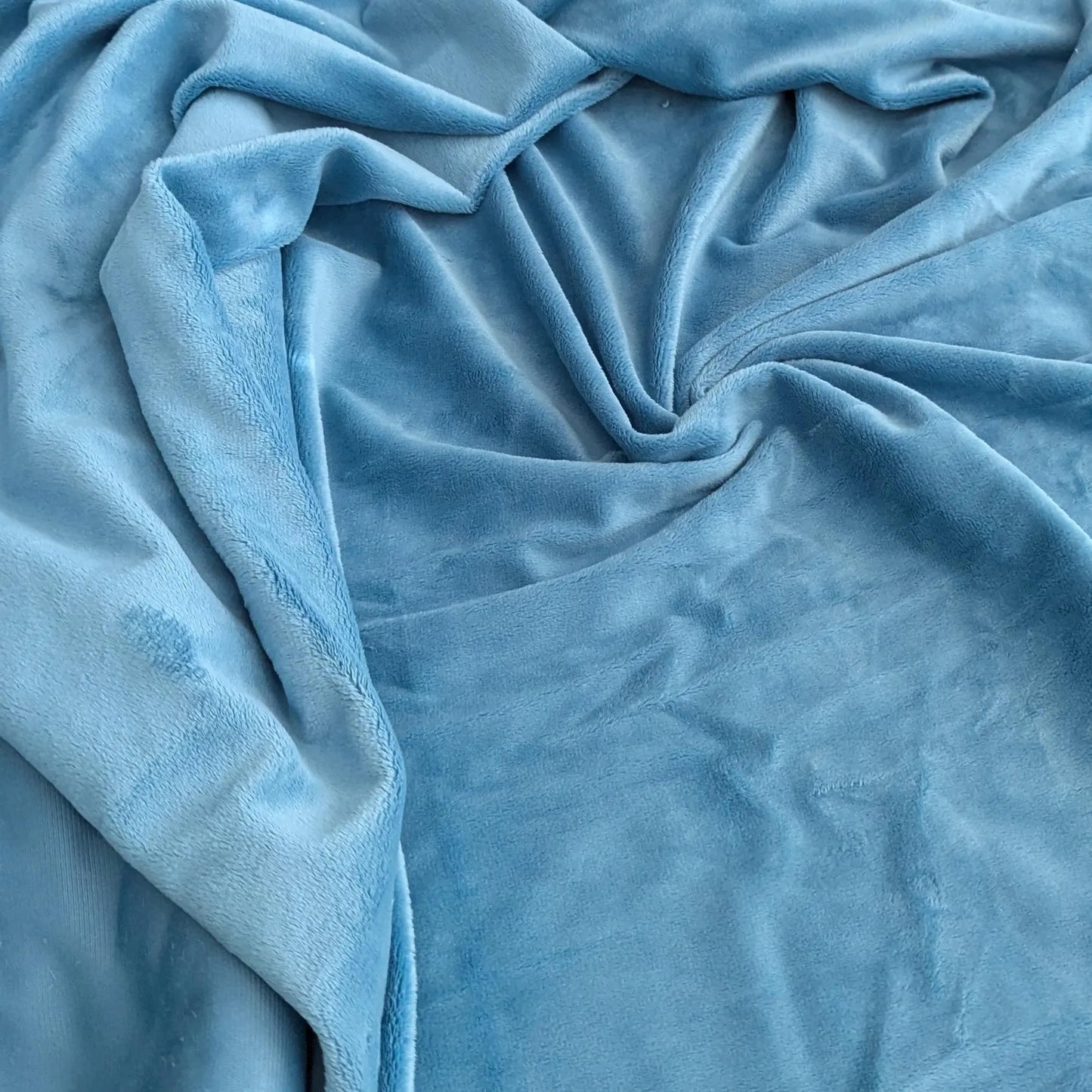 Destash of Premium, Ultra-Soft Plush Fabric in French Blue (by the yard)