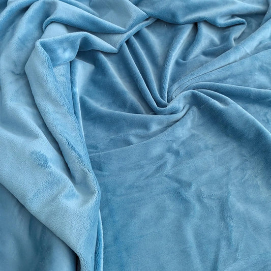 Destash of Premium, Ultra-Soft Plush Fabric in French Blue (by the yard)