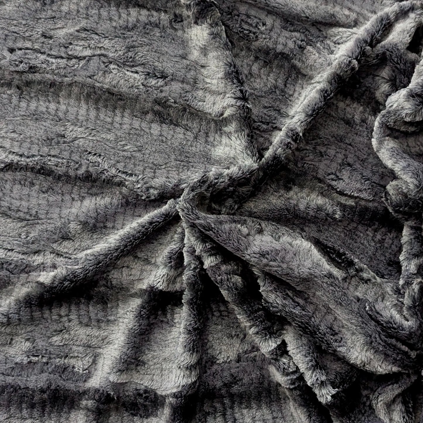 Destash of Luxe Cuddle Python Minky Faux Fur Fabric in Ash/Black by Shannon Fabrics