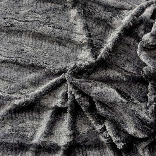 Destash of Luxe Cuddle Python Minky Faux Fur Fabric in Ash/Black by Shannon Fabrics