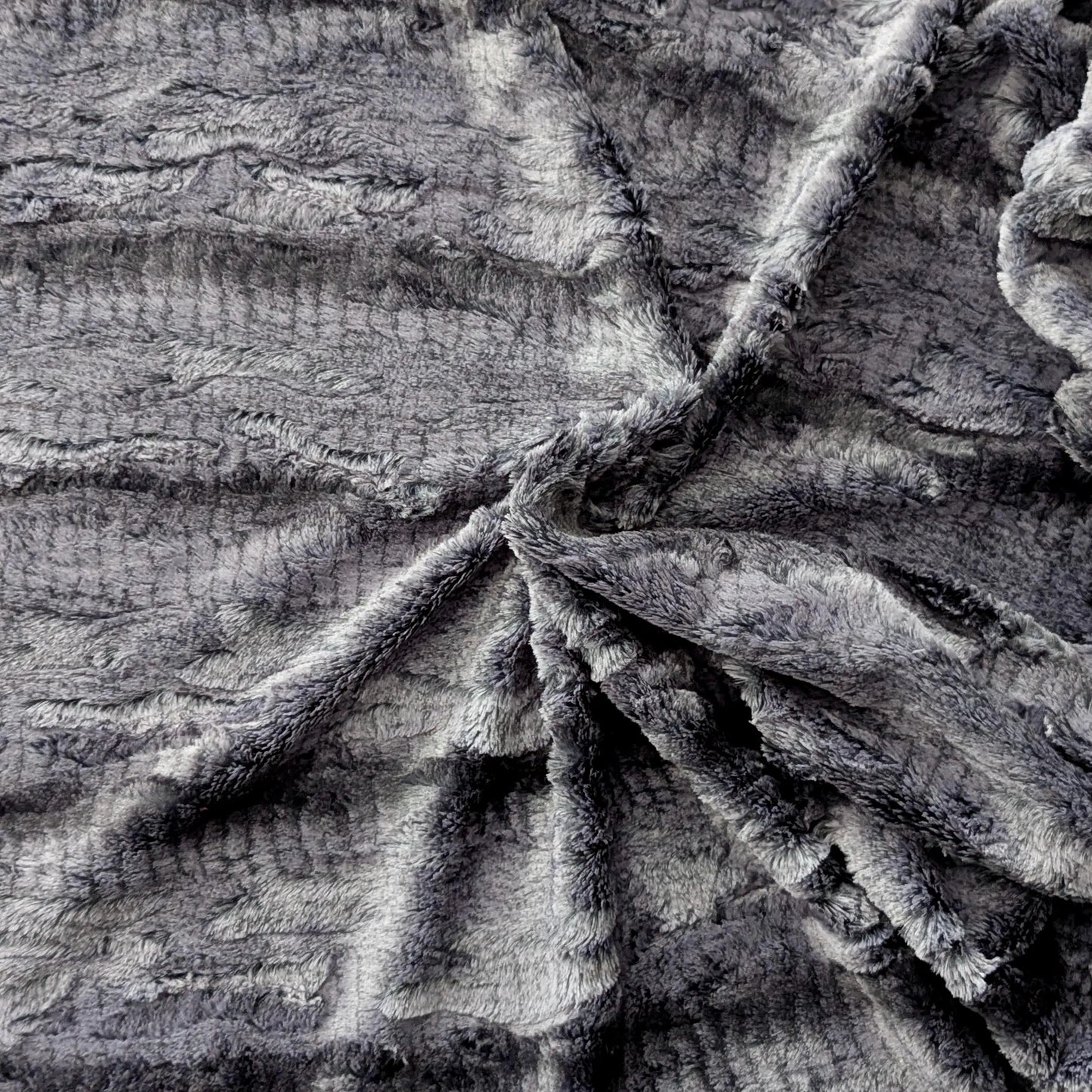 Destash of Luxe Cuddle Python Minky Faux Fur Fabric in Ash/Black by Shannon Fabrics