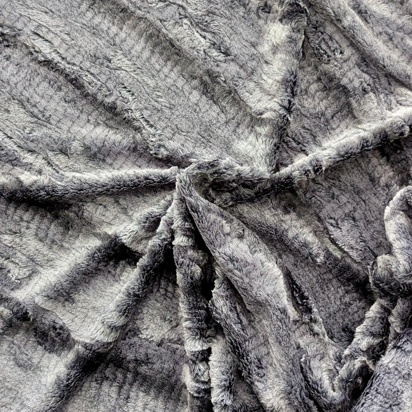 Destash of Luxe Cuddle Python Minky Faux Fur Fabric in Ash/Black by Shannon Fabrics