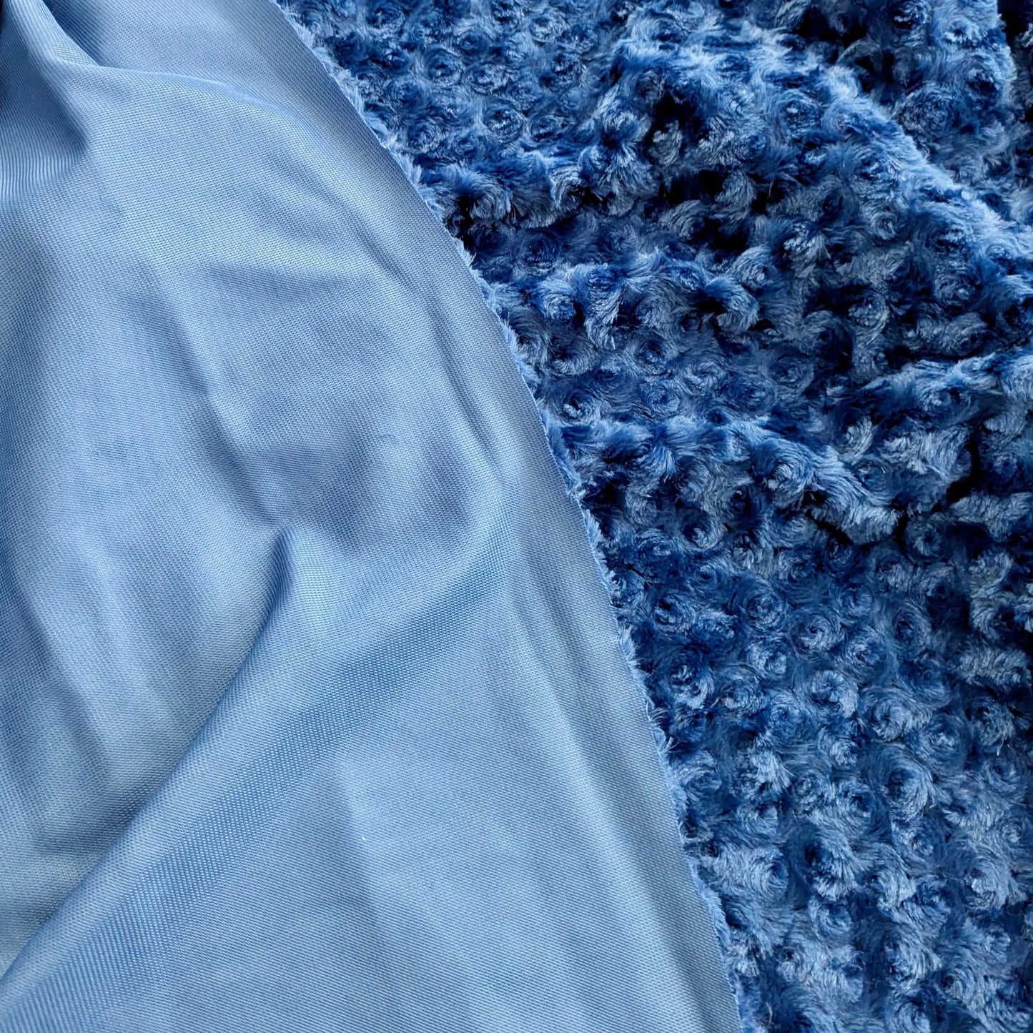 Destash of Premium, Rose-Embossed Plush Fabric in Midnight Blue (by the yard)