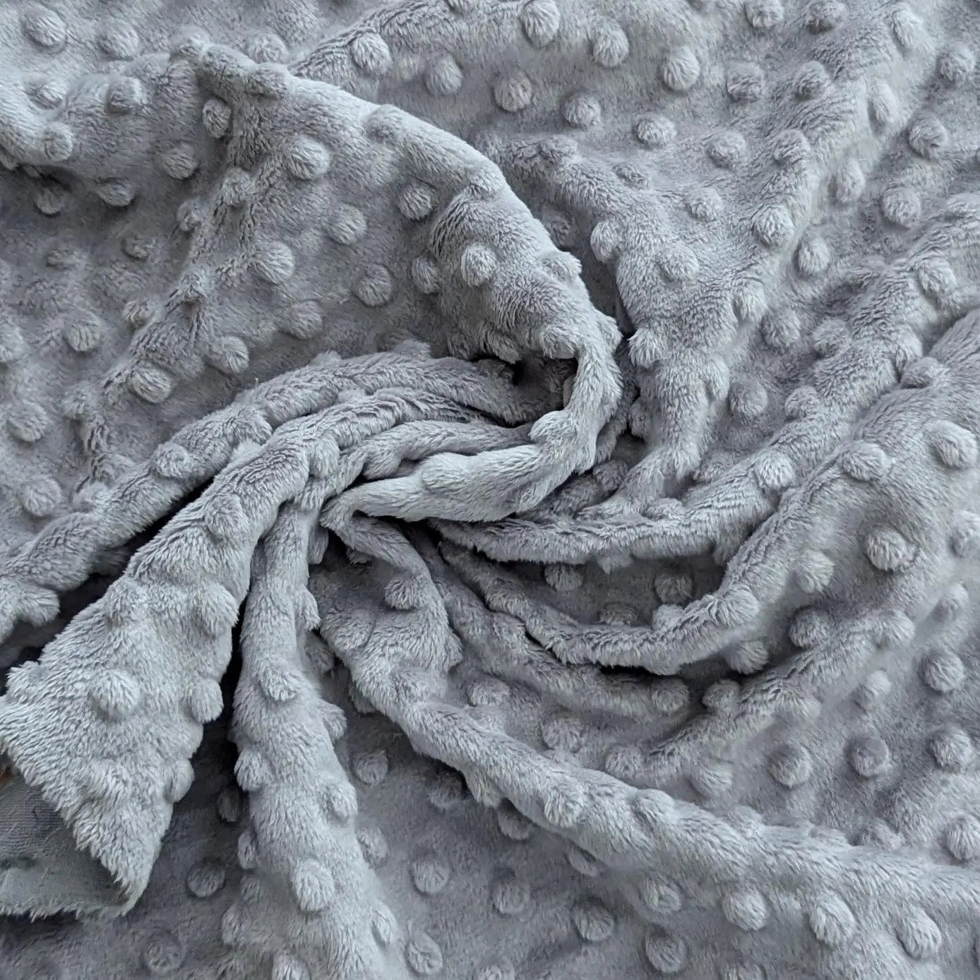 Destash of Cuddle Dimple Dot Minky Fabric in Silver by Shannon Fabrics